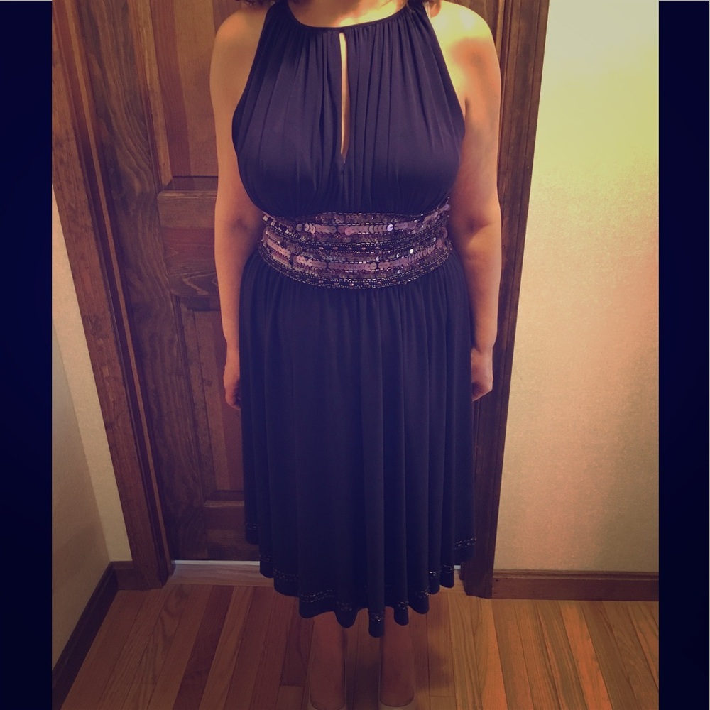 Purple Midi Dress.