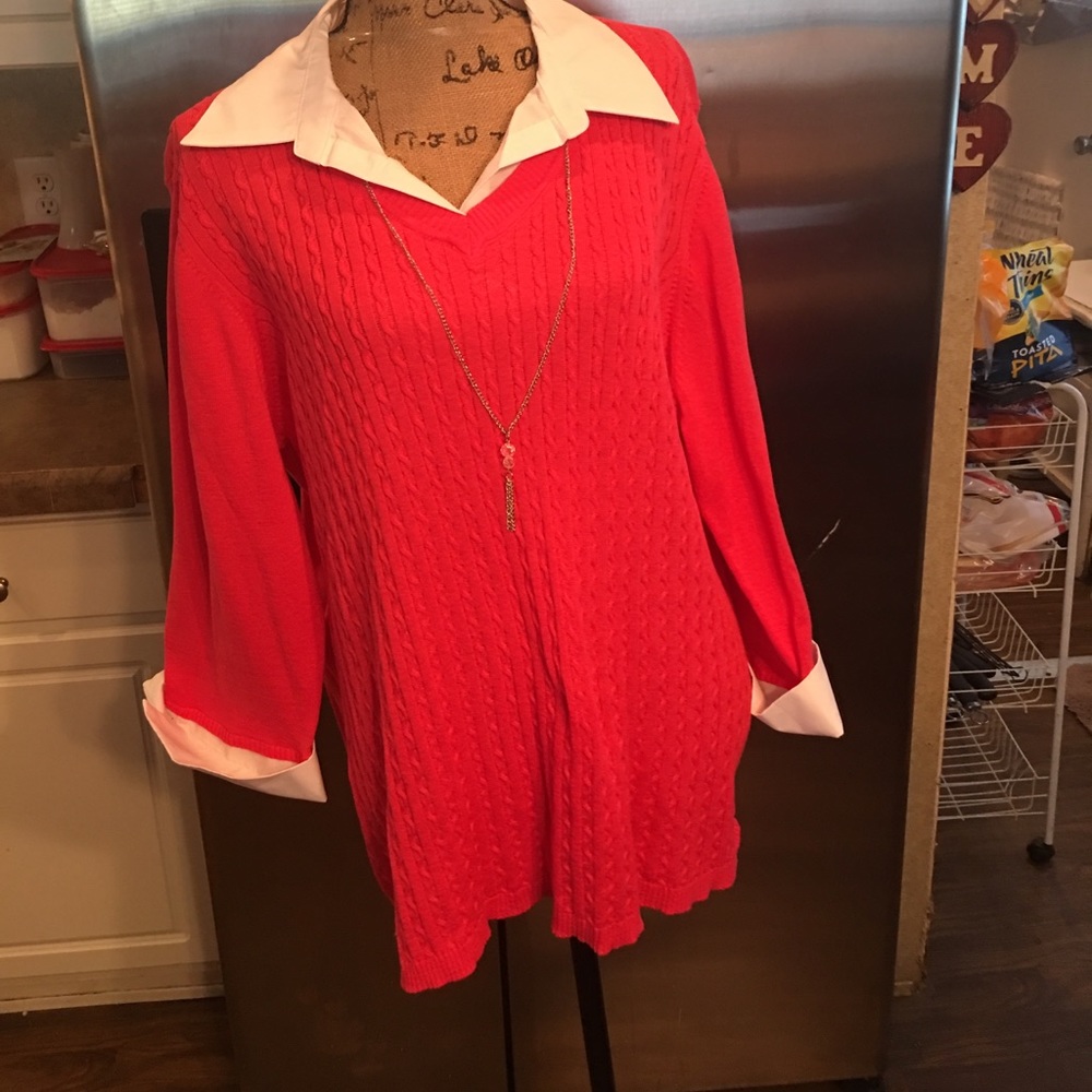 Shirt pink and white