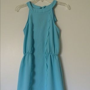Teal scallop dress