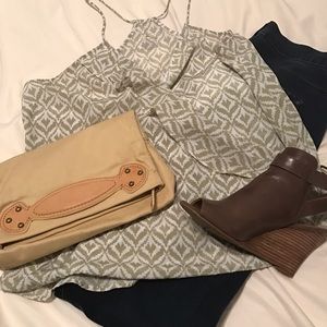 Olive and cream racer back tank