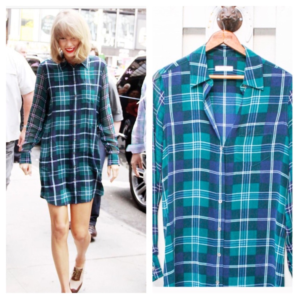 Silk plaid shirt -Taylor Swift style pick