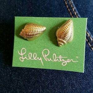 NEW LILLY PULITZER GOLD SHELL EARRINGS NEW LILLY PULITZER GOLD SHELL EARRINGS