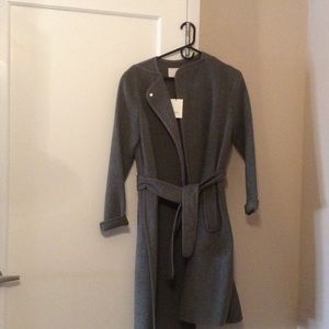 Wool and nylon spring lightweight wrap coat