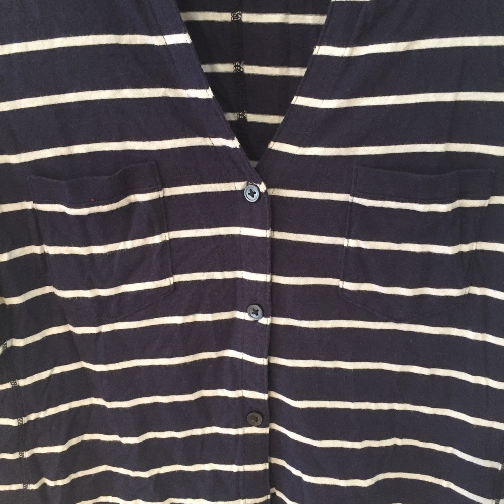 Blue and white striped shirt