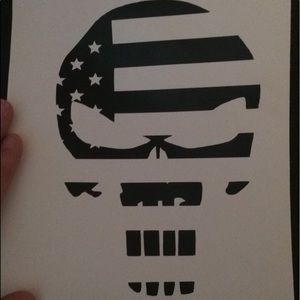 American flag punisher skull