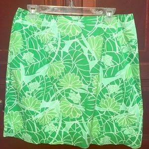 Lilly Pulitzer Green Tropical Skirt Size 12