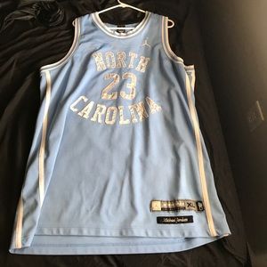 mj throw back tar heels basketball jersey