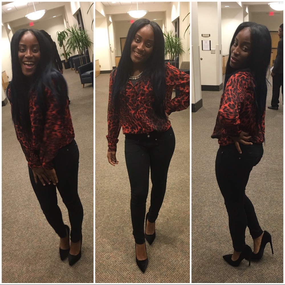 Long sleeved Cheetah Button Down