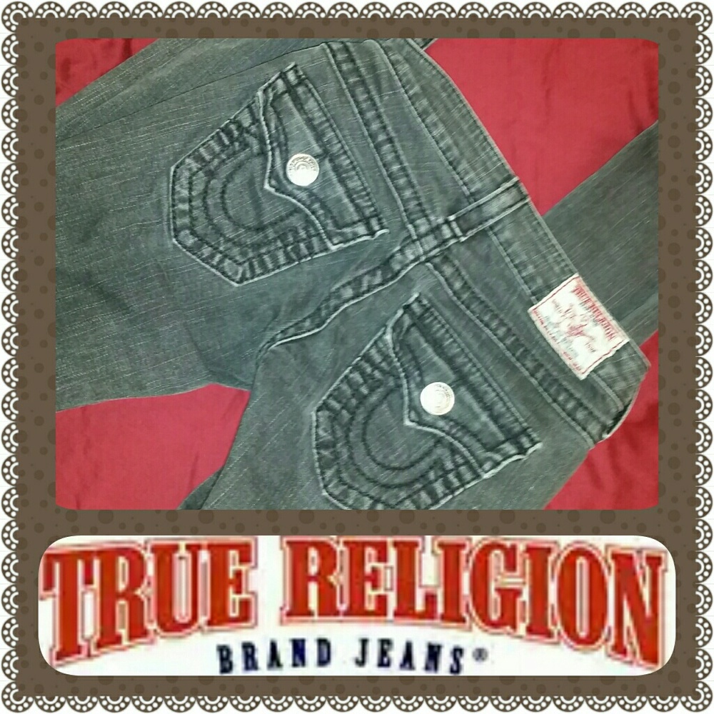 Faded Black True Religion Jeans