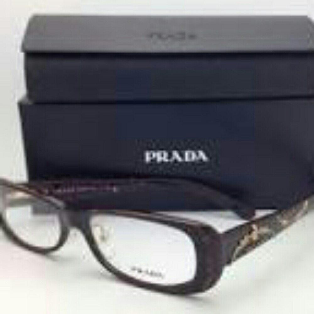 Prada eyeglasses brown with gold design authentic