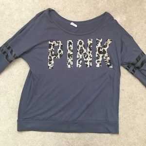 Victoria Secret PINK leopard sequined shirt