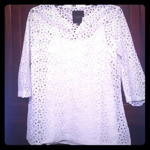 Talbots lovely white top. Size 14