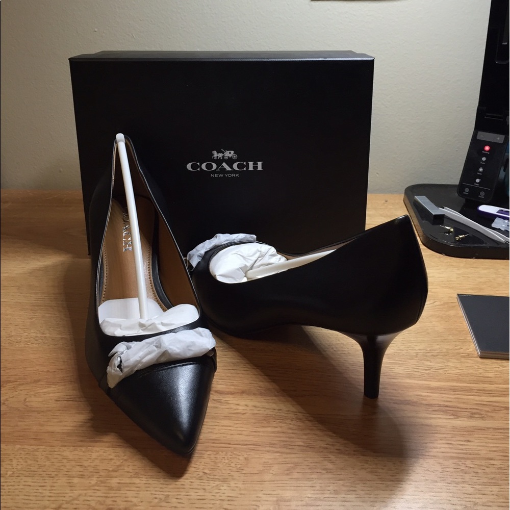 COACH Leather Pointy Toe Heels