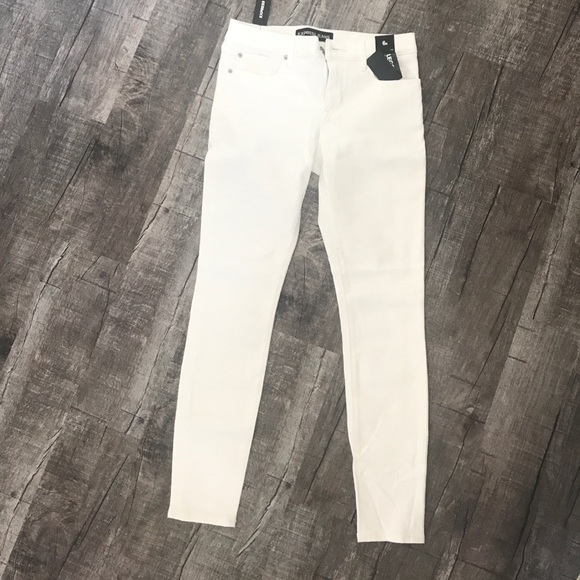 Express Denim - Express White Mid Rise Jean Legging