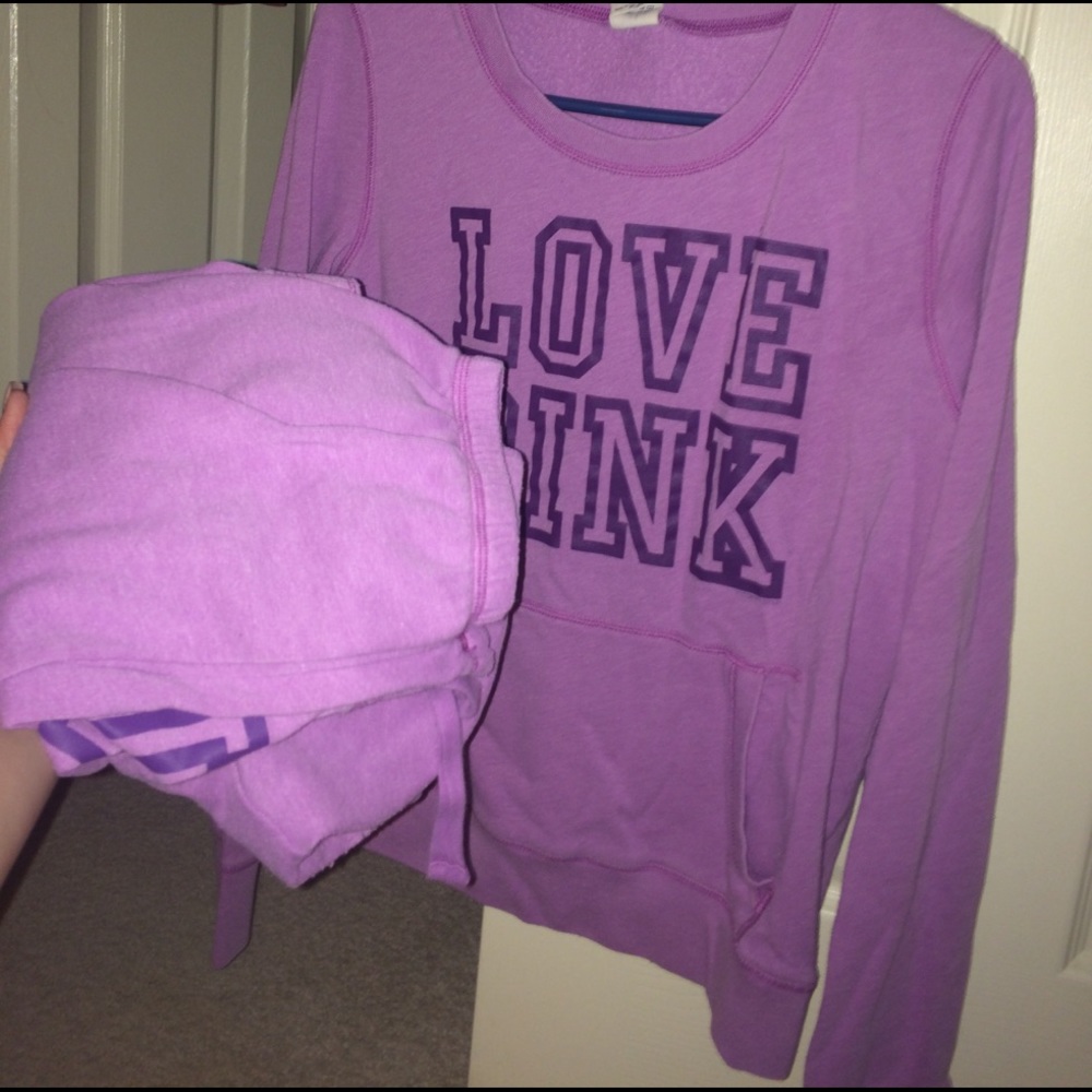 PINK Victoria's Secret Purple Long Sleeve & Pants