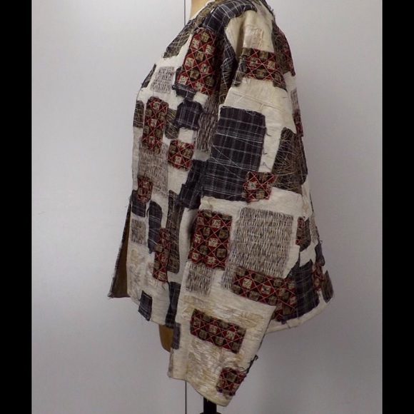 vintage patchwork jacket open coat - Picture 4 of 7