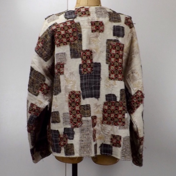 vintage patchwork jacket open coat - Picture 5 of 7