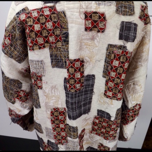 vintage patchwork jacket open coat - Picture 6 of 7