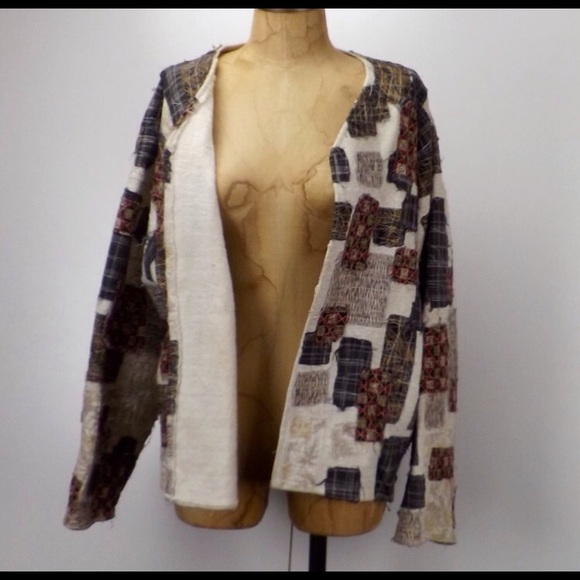 vintage patchwork jacket open coat - Picture 7 of 7