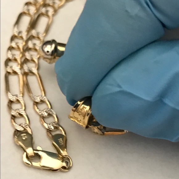 14k REAL GOLD!! Diamond Cut Chain/Pendant - Picture 2 of 4