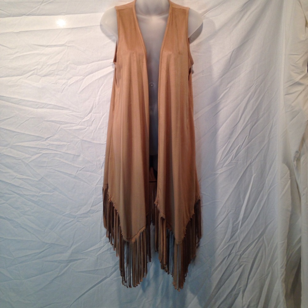 Fringed Faux Suede vest