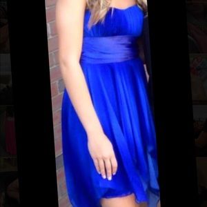 Blue, high-low dress