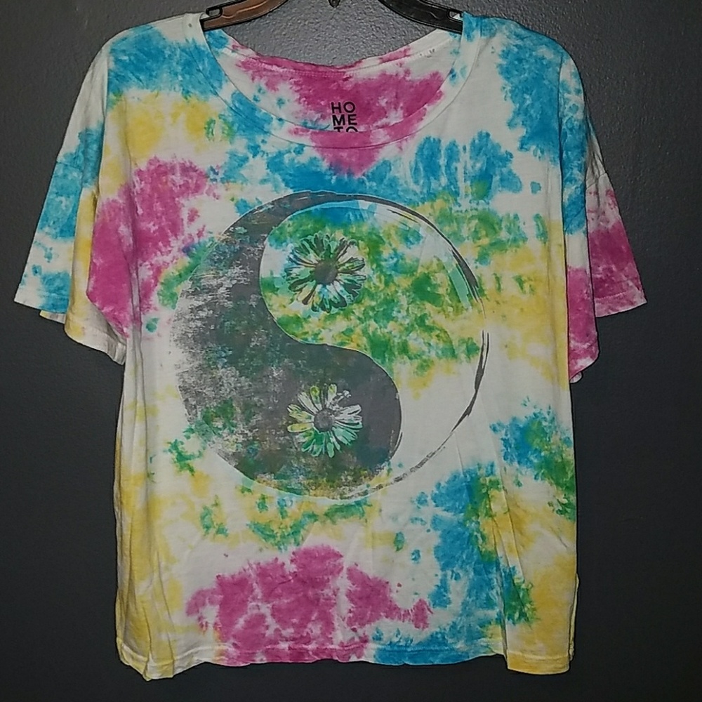 Tie dye yingyang tee
