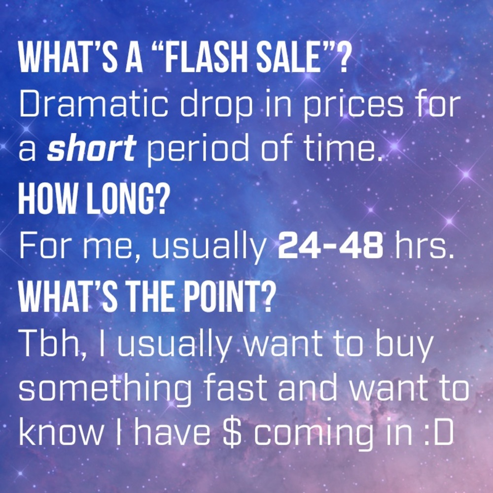 ⚡️FLASH SALE: what does it mean??⚡️