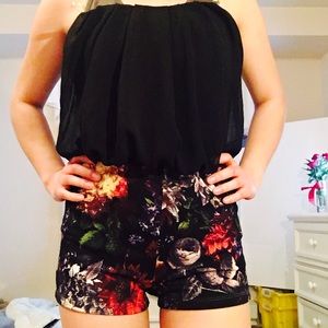 Strapless romper