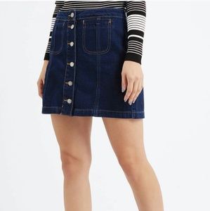 Topshop Moto button denim skirt