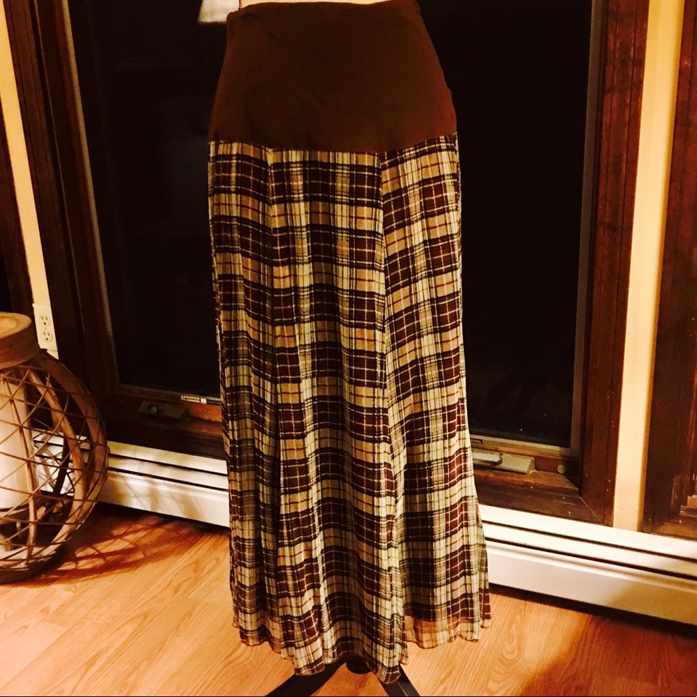 SOLD !!  Cornell sheer plaid skirt with lining.