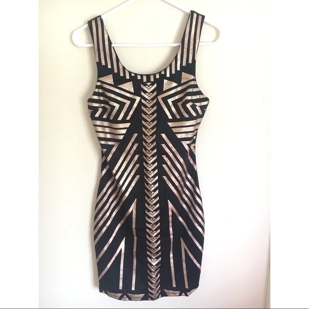 Black and Gold Bodycon Dress