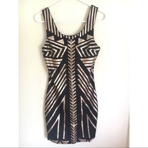 Black and Gold Bodycon Dress