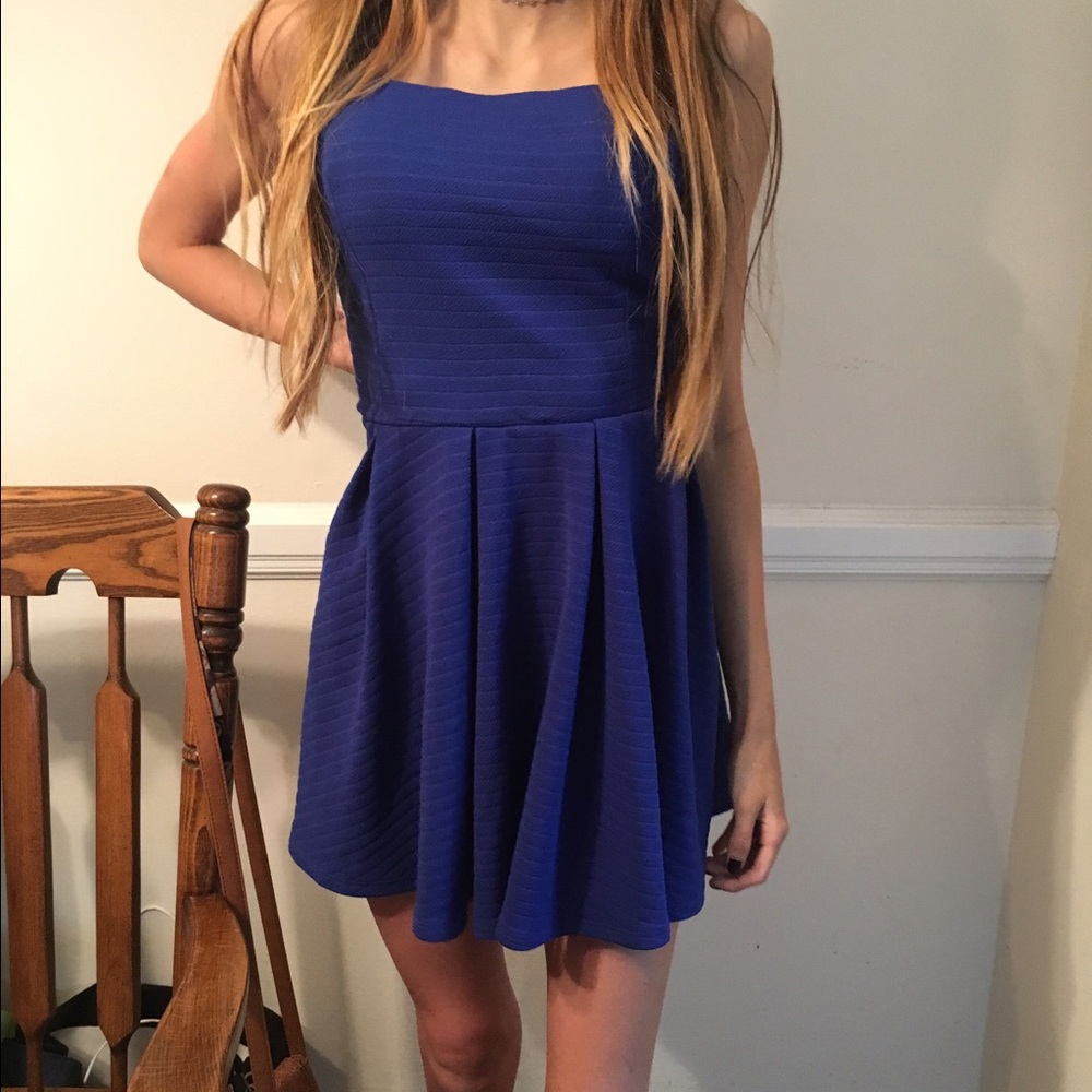 Strapless Blue Dress - Picture 3 of 3