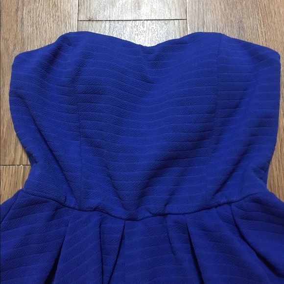 Strapless Blue Dress - Picture 2 of 3