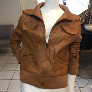 Pleather bomber jacket