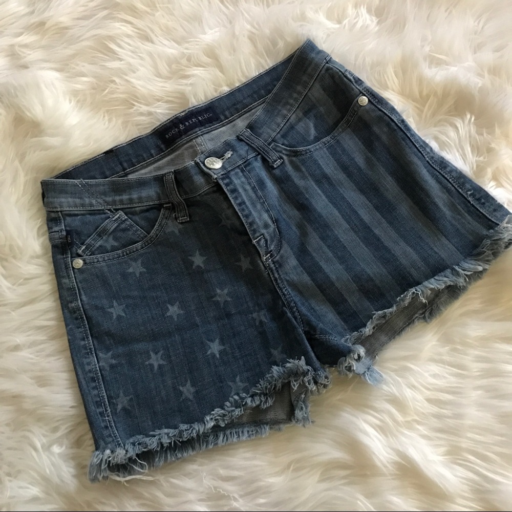 Rock and Republic Stars and Stripes Denim Shorts