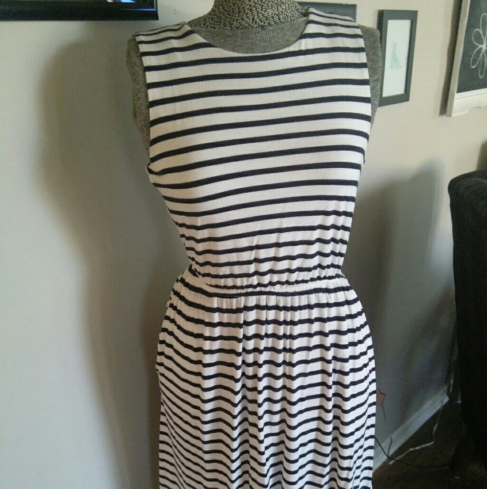 Striped midi dress