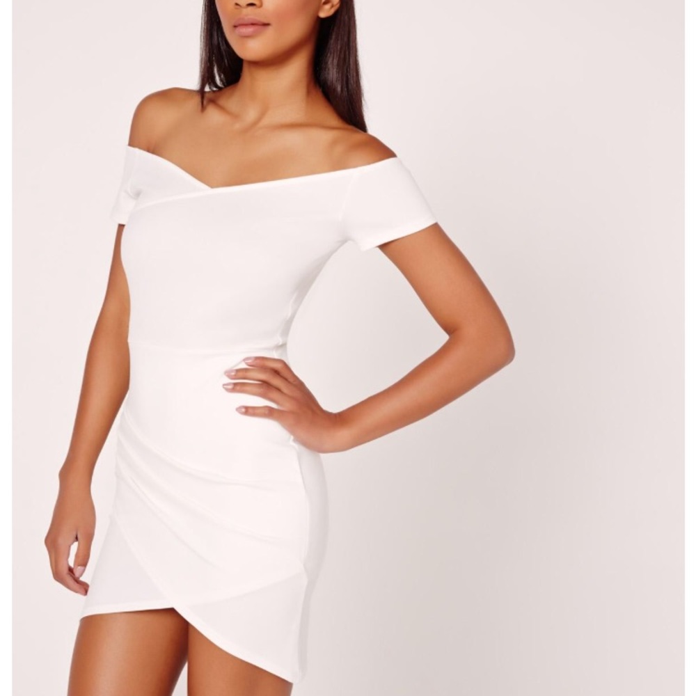 Missguided white body con dress, size small