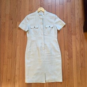 Adrianna Papell Classic Linen Dress. Sz 8 Like New