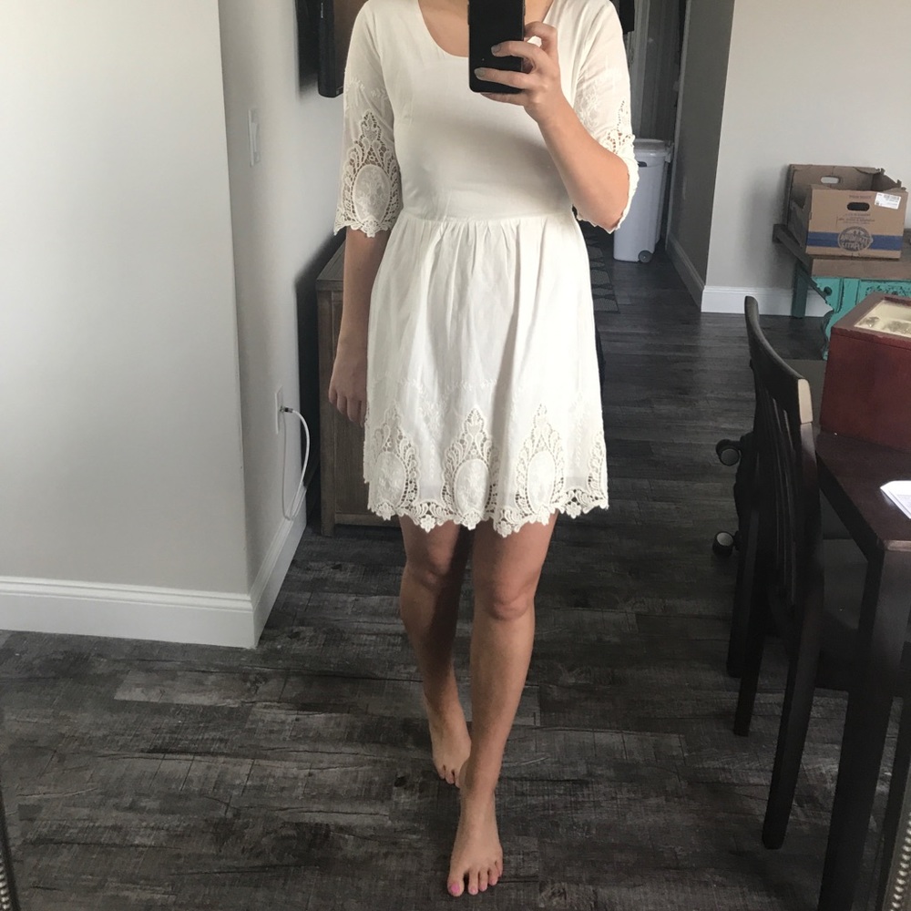 Ellison Cream Embroidered Dress