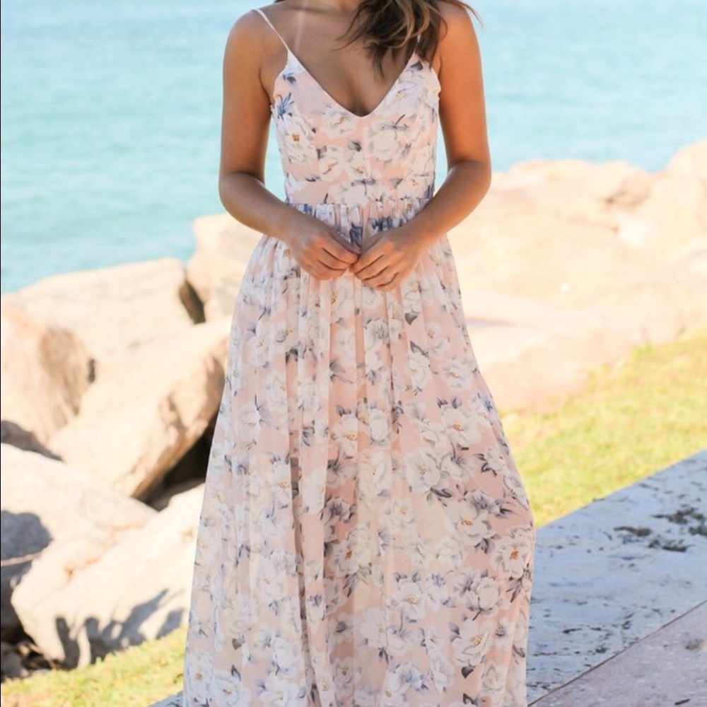 Blush Floral Maxi Dress