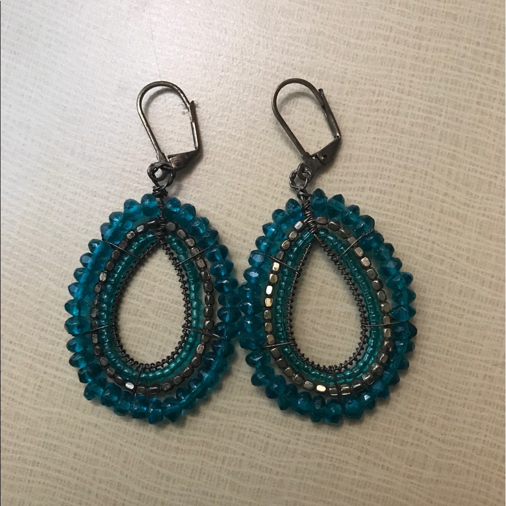 Teal earrings