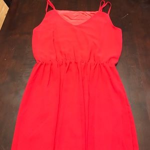 Red mini dress