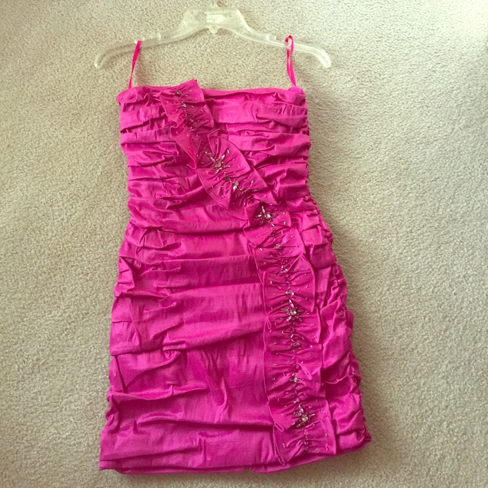 Fushia pink rhinestone cocktail