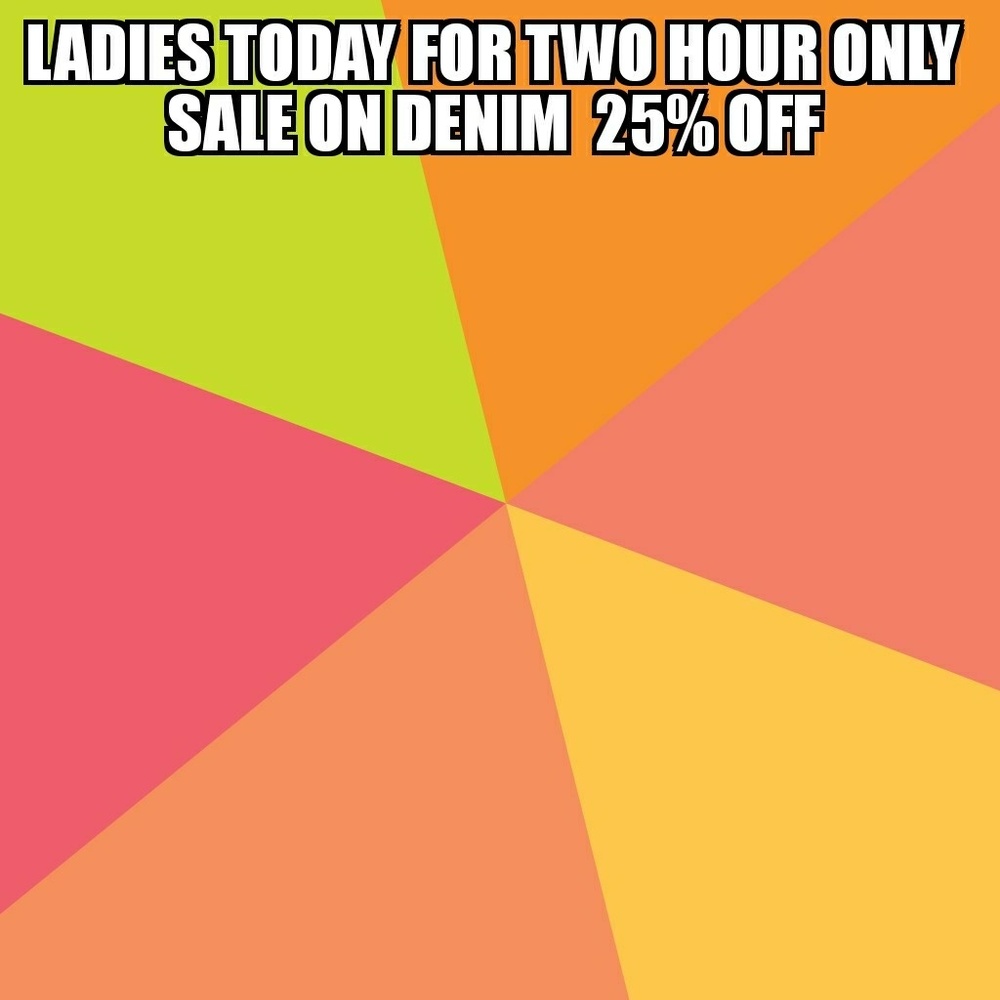 Starting at 11-1pm sale