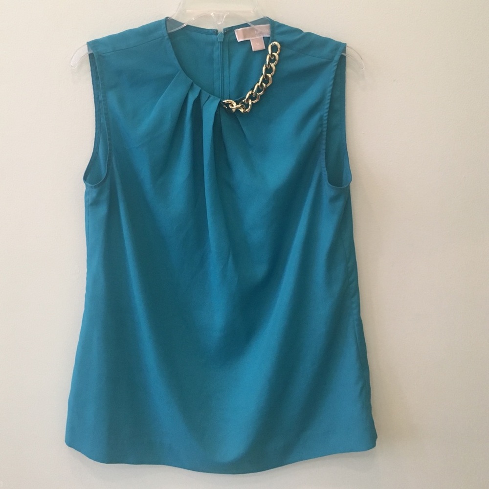 MICHAEL Michael Kors teal sleeveless blouse