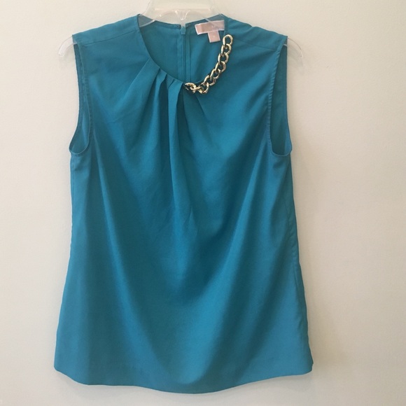 MICHAEL Michael Kors teal sleeveless blouse - Picture 1 of 2