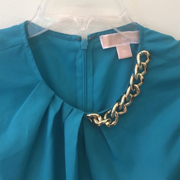 MICHAEL Michael Kors teal sleeveless blouse - Picture 2 of 2