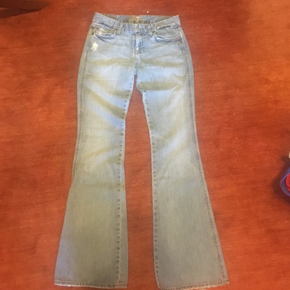 Light wash bellbottom 7 for all man kind
